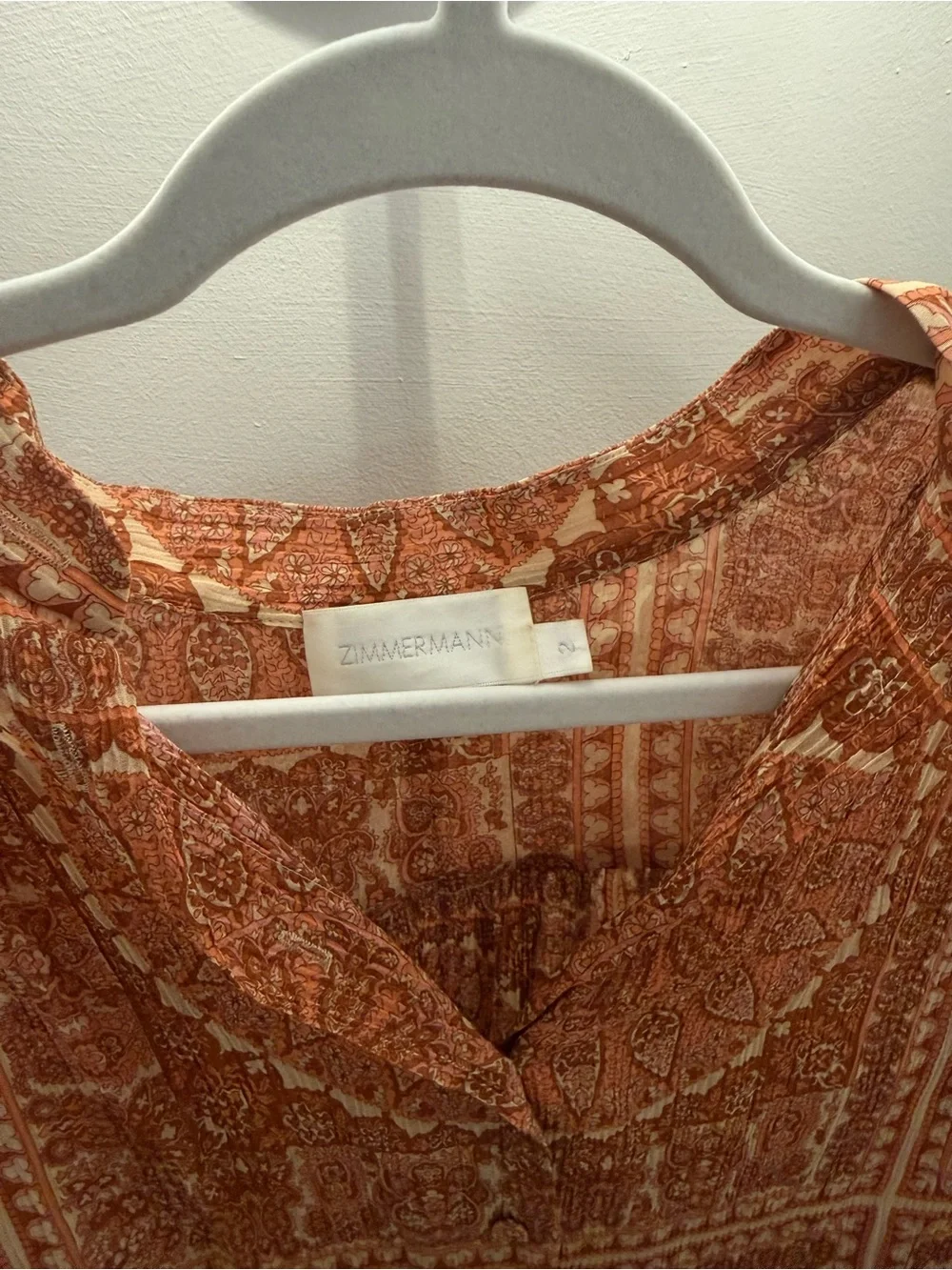 Zimmermann Pink Paisley-Print Long-Sleeve Blouse